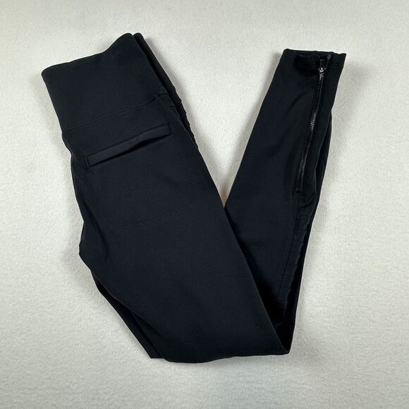 Athleta Pants Womens Small Black DELANCEY MOTO TIGHT Pant Stretch Pull On - Picture 1 of 14